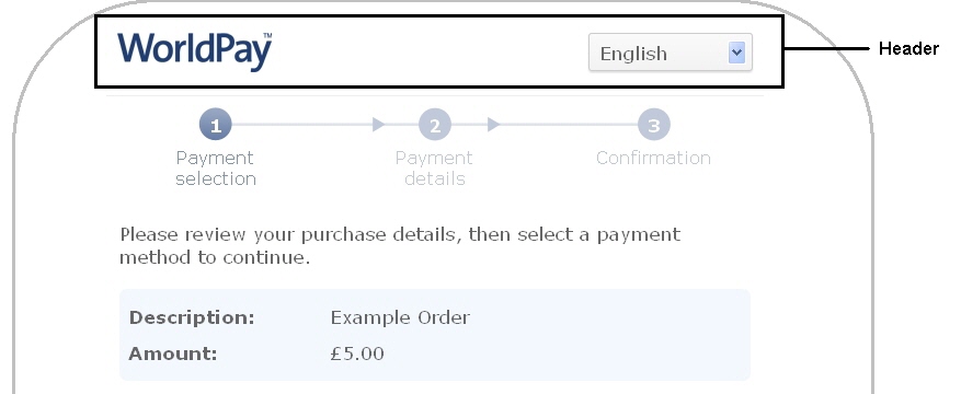 Figure: Mobile Payment Page with Header.