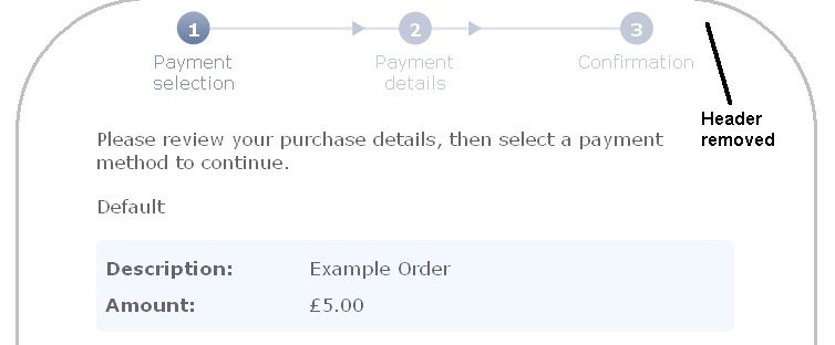 Mobile Payment Page without Header.