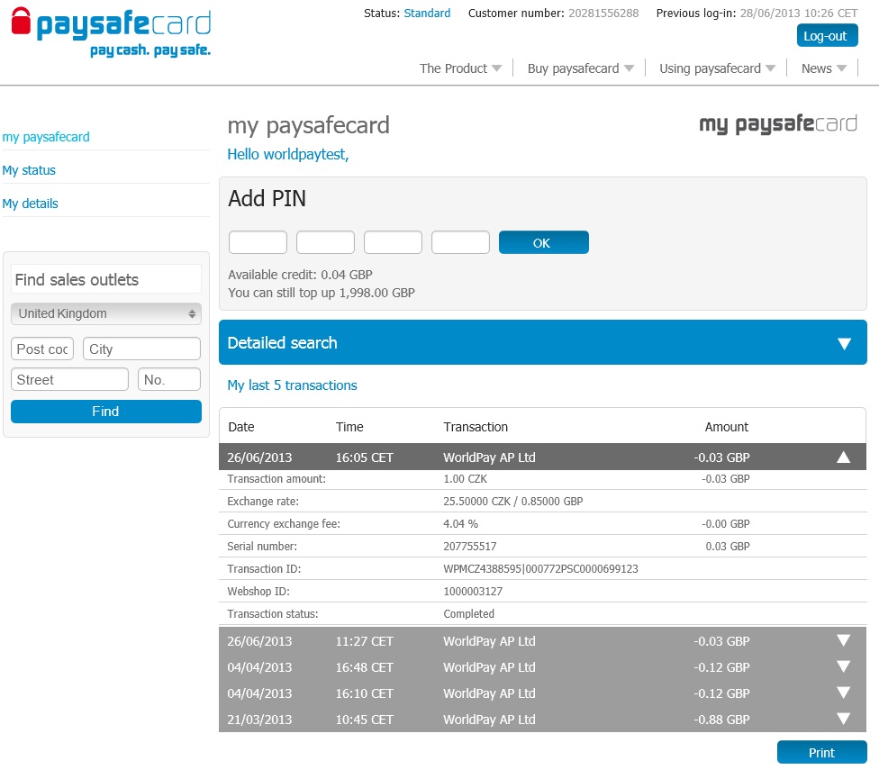 paysafecard 16-digit pin